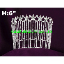 Vente en gros de grande étoile de fête Star Star Sparkling Crystal Tiara Crown